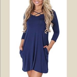 S-3XL Criss-Cross Strap Dress w/ POCKETS!!